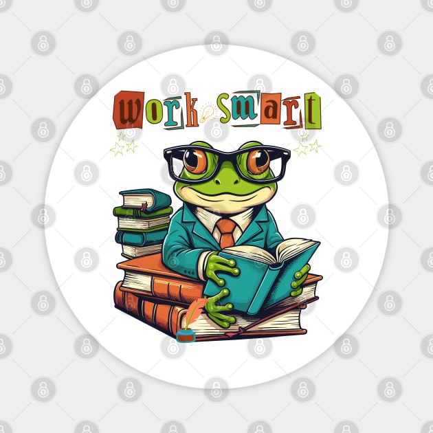 Frog Love Books Magnet by JessArty